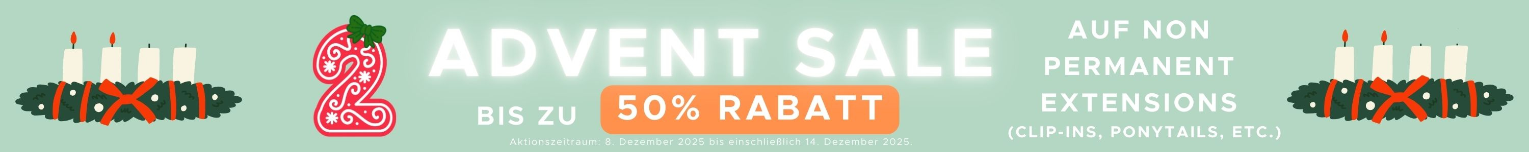 Advents Sale mit 50% Rabatt auf ausgewählte...