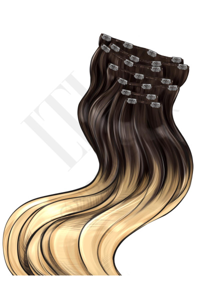 Clip In Vernäht Balayage 45-60 cm