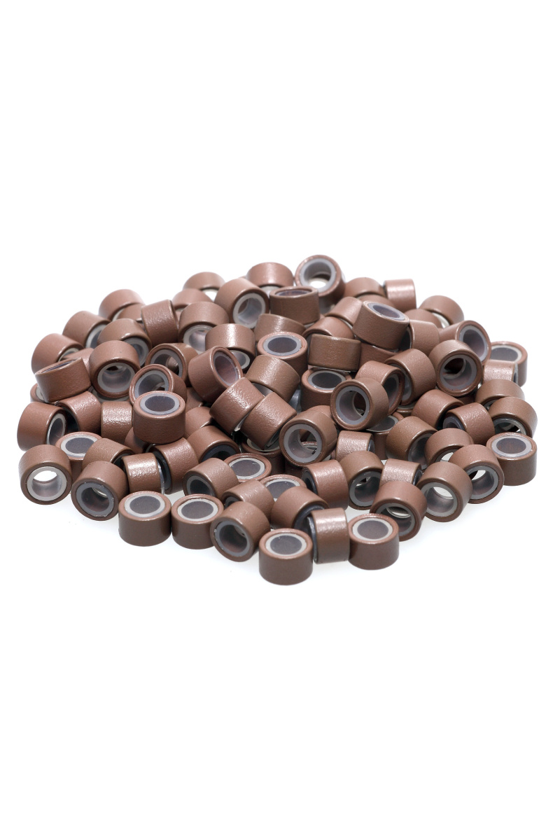 Mikroringe mit Silikon Schokobraun (100 Stk.)